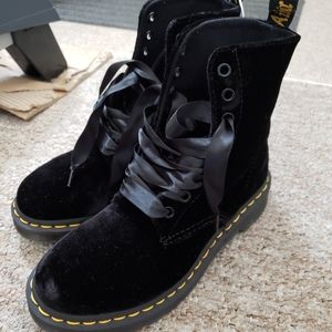 Dr. Martens Black Velvet 1460 Boots